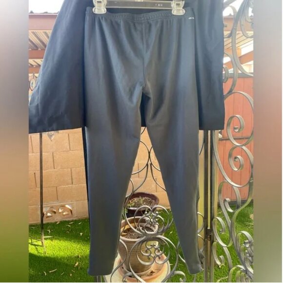 Adidas Climalite Unisex Stretch Elastic Waist Ankle Zippers Black Sweatpants - Picture 3 of 12